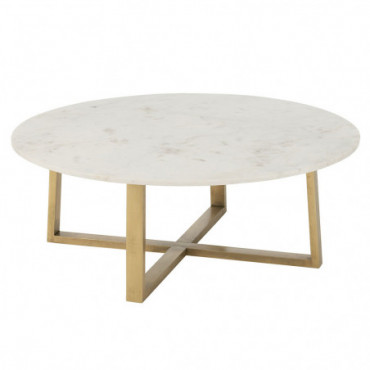 Table Basse Rond Metal Or