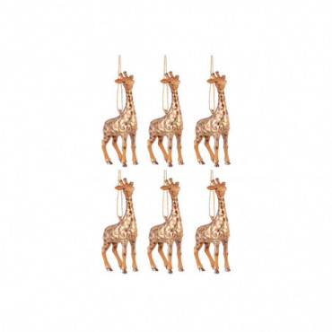 Boite De 6 Boules Giraffe Verre Brun Mix