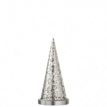 Lampe Led Cone Pile Metal Argent S
