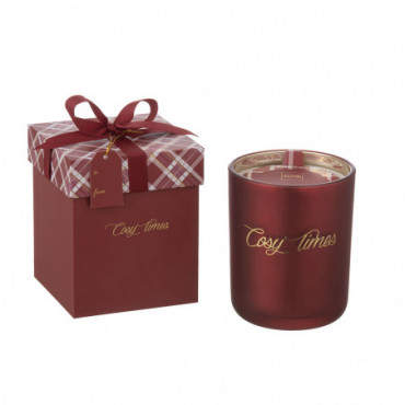 Bougie Parfumee Cosy Times Sapphire Amber Tea Verre Rouge L-70H