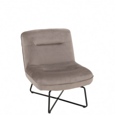 Chaise Lounge Structure Textile / Metal Marron