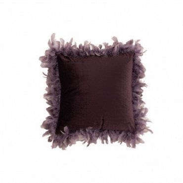 Coussin Plumes Polyester Mauve
