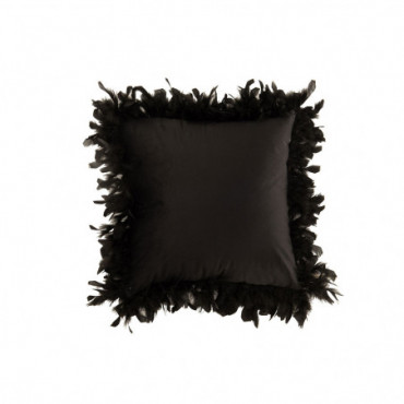 Coussin Plumes Polyester Noir