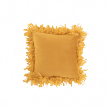Coussin Plumes Polyester Ocre