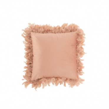Coussin Plumes Polyester Rose Clair