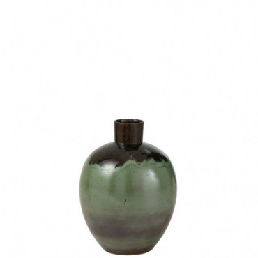 Vase Aline Oval Ceramique Vert L