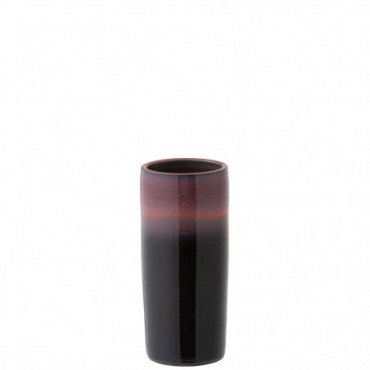 Vase Bord Ceramique Rouge / Noir S