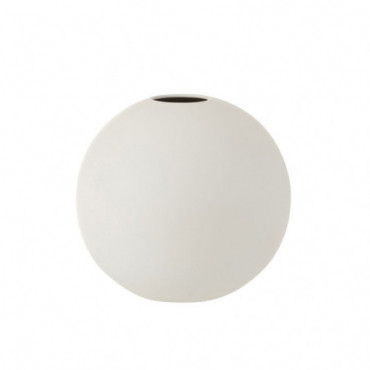 Vase Boule Ceramique Blanc Mat L