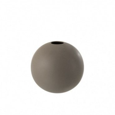 Vase Boule Ceramique Gris Fonce L