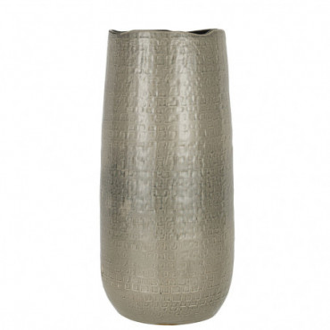 Vase Motifs Ceramique Gris Clair L