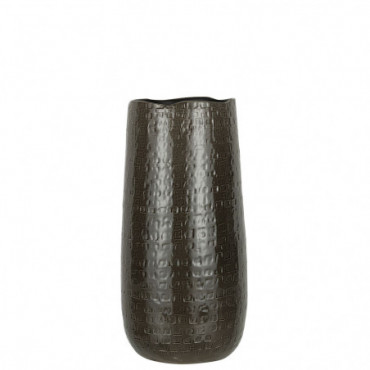 Vase Motifs Ceramique Gris Fonce S