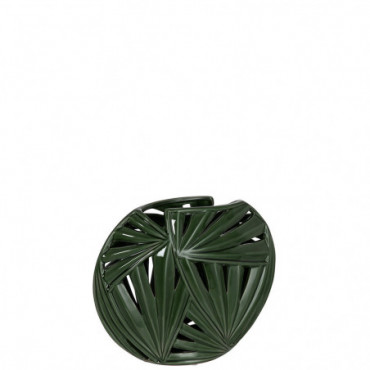 Vase Ovale Tropical Ceramique Vert L