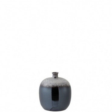 Vase Tache Ceramique Metal Marron / Gris S