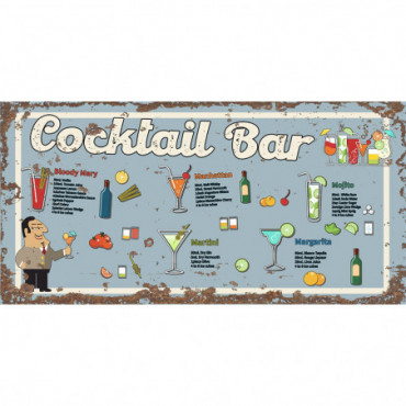 Enseigne en Métal Vintage - Bar à Cocktails