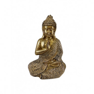 Ornement Bouddha assis doré méditant 19 cm