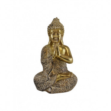 Ornement de Bouddha assis doré priant 19 cm