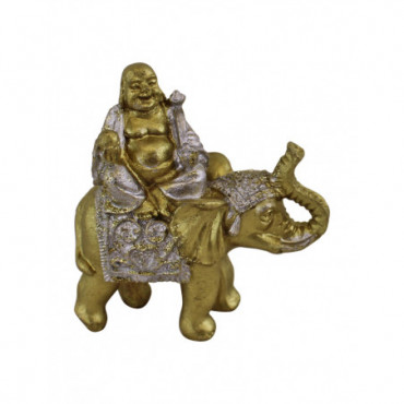 Ornement de Bouddha miniature assis sur un éléphant