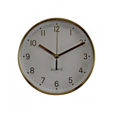 Horloge de table en métal doré diamètre 16 cm