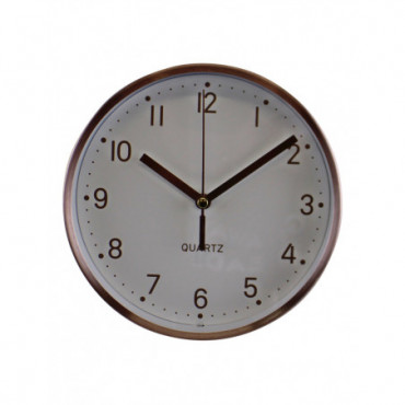 Horloge de table en métal doré rose diamètre 16 cm