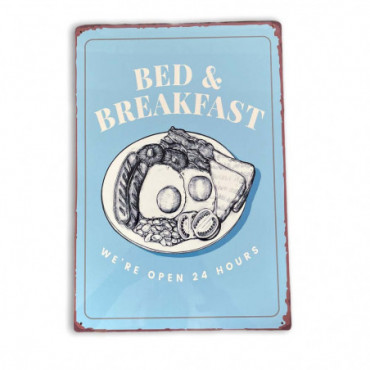 Plaque métal pub vintage Bed And Breakfast