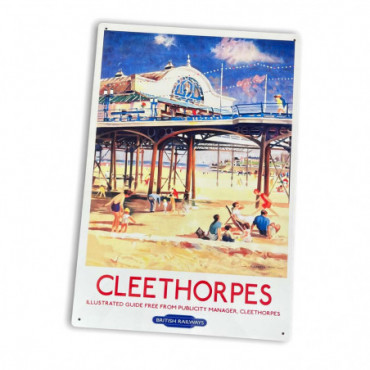 Plaque métal pub vintage chemins de fer britanniques Cleethorpes