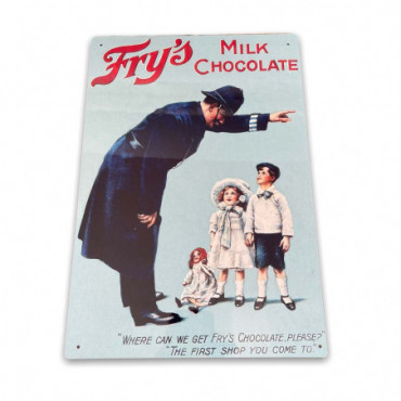 Plaque métal pub vintage Fry's Milk Chocolates