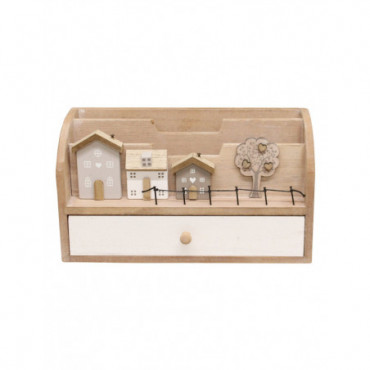 Porte-lettres avec tiroirs maisons en bois