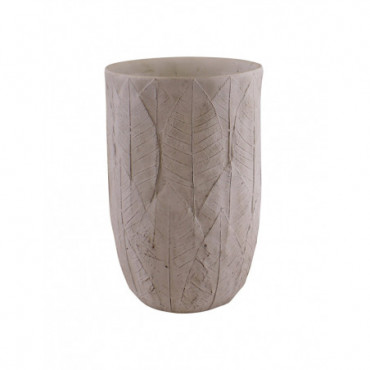 Vase à feuilles en ciment gaufré