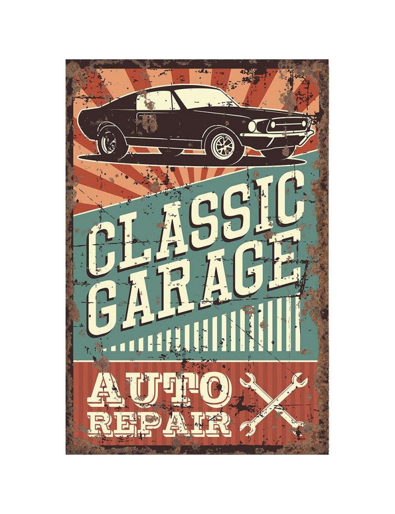 Plaque métal 29x29 29 x 29 cm le spécialiste auto des Sport garage -  Esprits Vintage