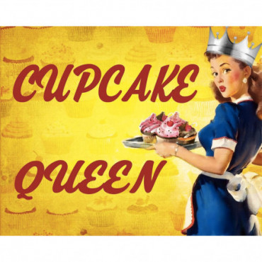 Plaque pub vintage - Pin Up Girl, Cupcake Queen