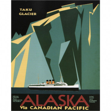 Plaque pub vintage - Alaska Via Canadian Pacific Travel
