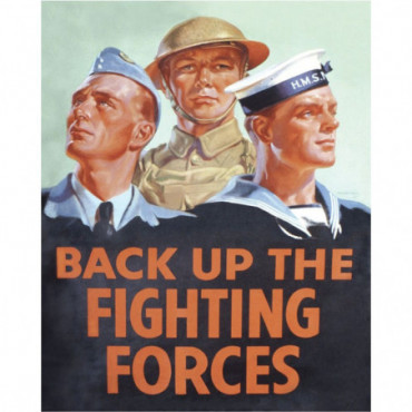 Plaque pub vintage - Back Up The Fighting Forces