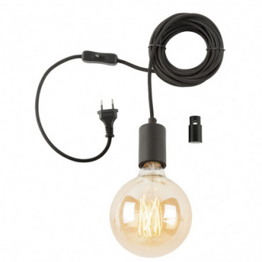 Système de Lampe suspendue Oslo 1 lamp 6m + Support de cable Noir...