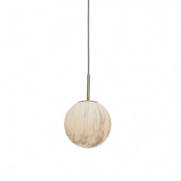 Lampe suspendue Carrara globe print Verre/Métal 34cm