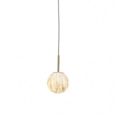 Lampe suspendue Carrara globe print Verre/Métal 28cm