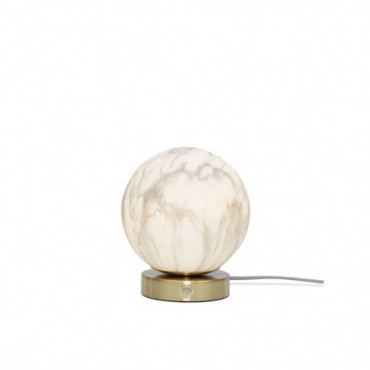 Lampe de table verre Carrara globe print Verre/Métal 18cm
