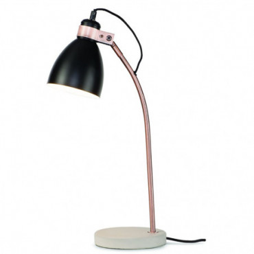 Lampe de table base béton tube cuivre Denver Fer Noir 50cm