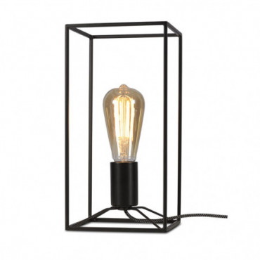 Lampe de table Antwerp rectangle 15x15xhauteur 30cm Fer Noir 30cm