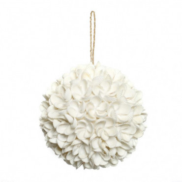 Boule Suspendue Coquillage Fleur - Blanc - L