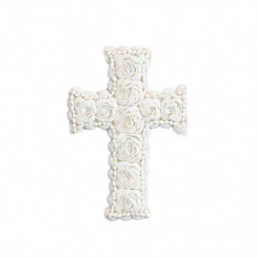 Croix Coquillage - Blanc - 30cm