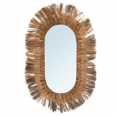 Énorme Miroir Ovale - Naturel - 125cm