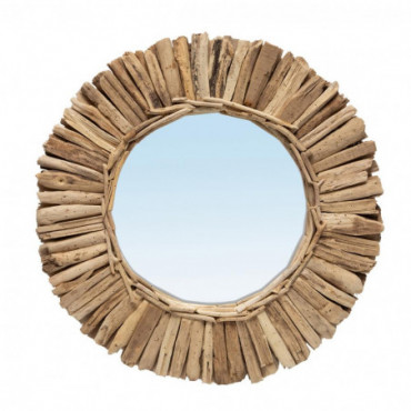 Miroir Couronne Driftwood - Naturel - 60cm