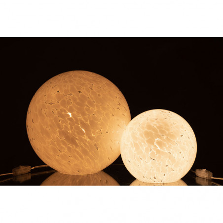 Lampe Dany Taches Rond Verre Blanc Grande Taille