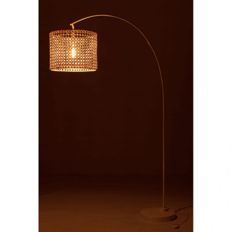 Lampe Roma Bambou Metal Naturel/Blanc