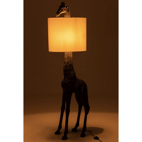 Lampe Girafe Resine Marron Fonce