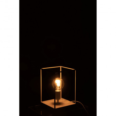 Lampe 1 Ampoule Rectangulaire Cadre Metal Blanc Petite taille