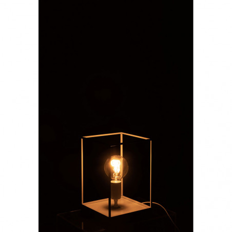 Lampe 1 Ampoule Rectangulaire Cadre Metal Blanc Petite taille