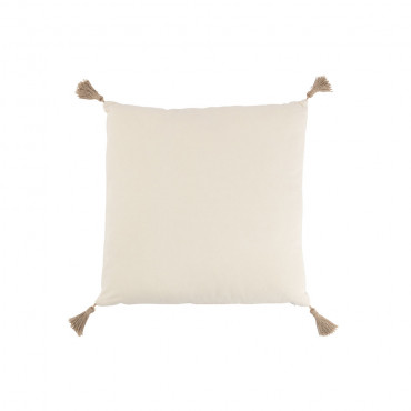 Coussin Tissage Carre Polyester Beige
