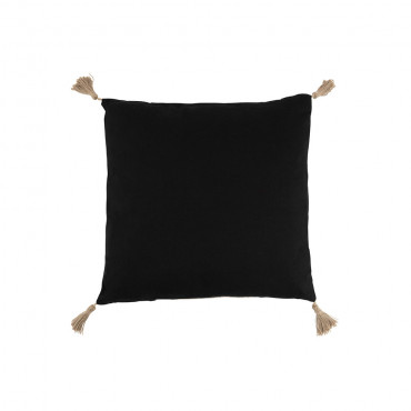 Coussin Tissage Carre Polyester Noir