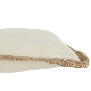 Coussin Bord Tissage Carre Polyester Beige